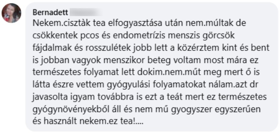 Petefészek ciszta műtétek maradtak el - Hölgyi tea Facebook vélemények 2.