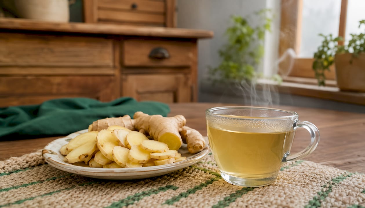 Endometriózis tea: mely gyógynövények segíthetnek? Frissen szeletelt gyömbér és egy kanna illatos gyömbértea