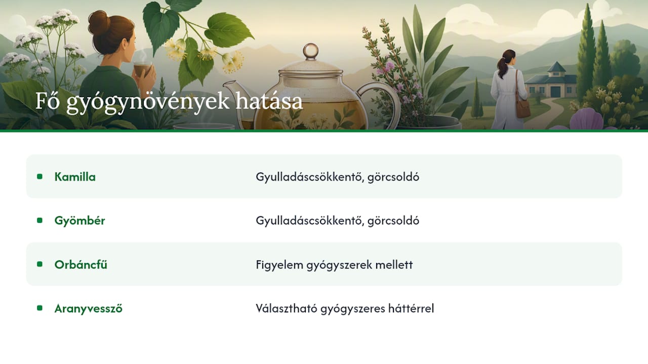 Méhgyulladás tea: mikor segít és mikor kell orvoshoz menni Gyógynövények összehasonlító infografikája