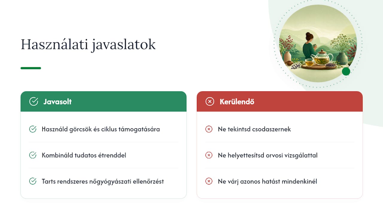 Endometriózis tea választás a női egyensúly támogatásáért: melyik gyógynövény segíthet valóban? Mit tapasztaltunk a Hölgyi tea endometriózisos felhasználóinál? — overview diagram